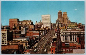 Vtg Newark New Jersey NJ Broad Street View Prudential Building 1960s Postcard