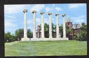 UNIVERSITY OF MISSOURI COLUMBIA MO. COLUMNS VINTAGE MO. POSTCARD