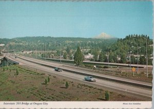 Interstate 205 Bridge Oregon City Mt Hood Old Cars Continental Postcard