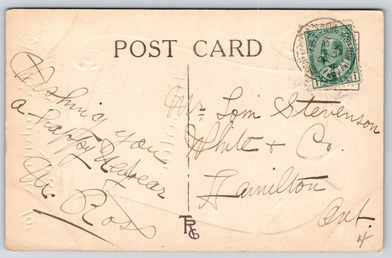 New Year Resolution Scroll~Past Intemperance~Will Pay Debts Sober Down~c1910