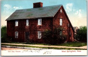 West Springfield MA-Massachusetts, 1907 Old Day House, Vintage Postcard