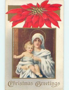 Divided-Back christmas RELIGIOUS - MARY HOLDS BABY JESUS o4093