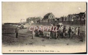 Old Postcard Luke on the beach sea and the villas of the great East Children