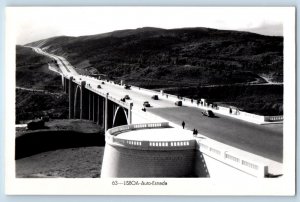 Lisboa Portugal Postcard Auto Estrada (Highway) Bridge View c1930's RPPC Photo