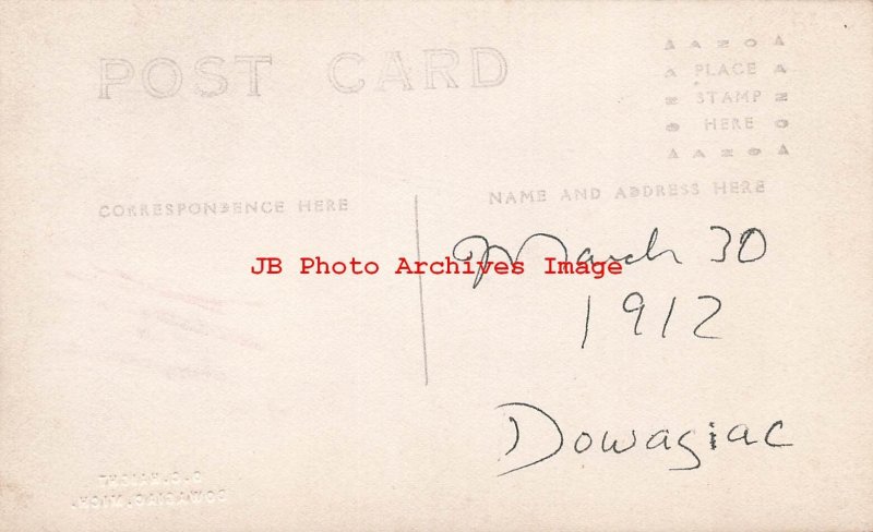 President Theodore Teddy Roosevelt, RPPC, Dowagiac MI Campaign Stop, Trimmed