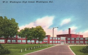 Vintage Postcard Washington High School Building Washington North Carolina NC