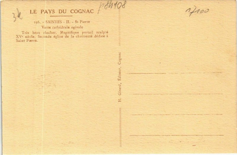 CPA COGNAC SAINTES St-PIERRE Vaste cathédrale (984108)