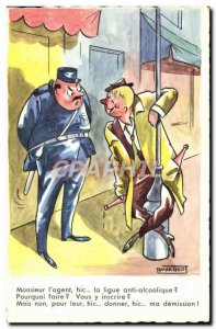 Postcard Old Humor Police Detective