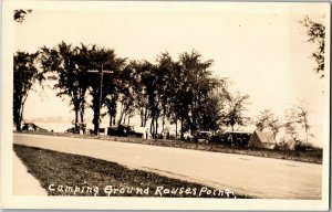 RPPC Camping Ground in Rouses Point NY Vintage Postcard U29