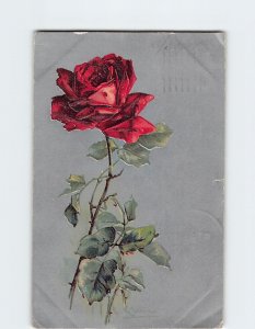 Postcard Greeting Card with Poem and Roses Embossed Art Print