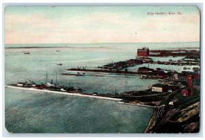 c1910's Bird's Eye View Erie Harbor, Erie Pennsylvania PA Antique Postcard