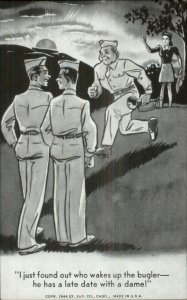 Military Comic Exhibit Card - Bugler on a Hot Date
