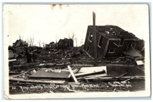 Omaha Nebraska NE RPPC Photo Postcard Ruins After The Tornado 1913 Antique