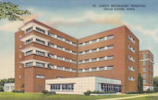 Iowa Cedar Rapids St Luke's Methodist Hospital 1952 Curteich