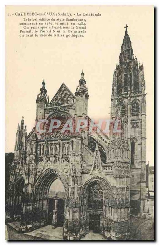 Old Postcard Caudebec en Caux S Inf Cathedrale