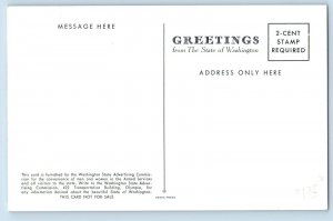 Peninsula Washington Postcard Lake Crescent State Advertising Commission c1960