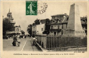 CPA Chatillon Monument de la Defense et Tour Biret (1314701)