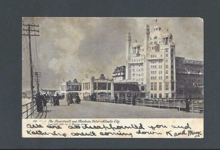 1906 Atlantic City NJ Blennheim Hotel On Boardwalk Built 1902-06 Demolished In--