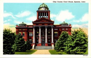 Iowa Spencer Clay County Court House Curteich