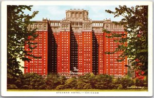 Chicago ILL-Illinois, The Stevens Hotel, High-Rise & Largest Building, Postcard