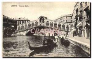 Old Postcard Venezia Rialto Bridge