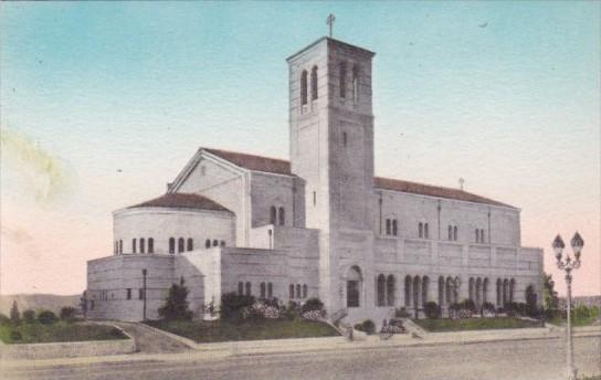 California Los Angeles St Paul's Church Handcolored Albertype