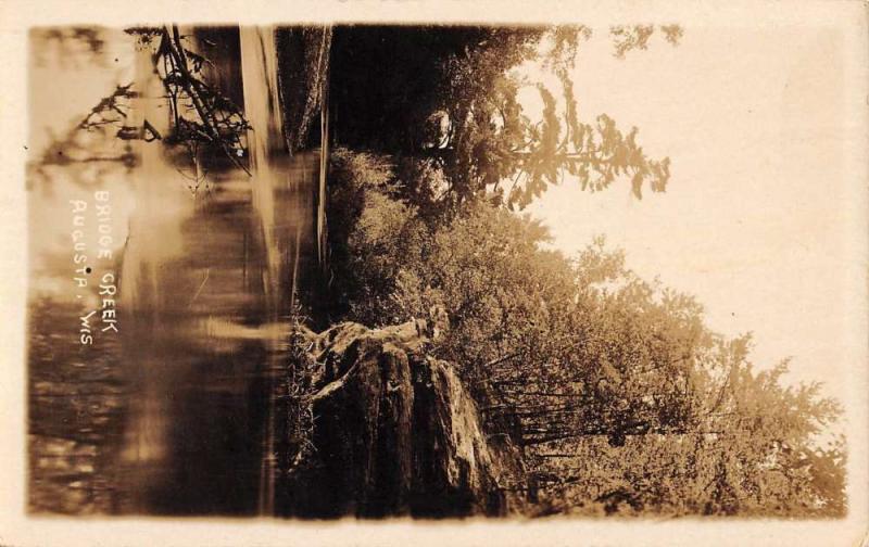 Augusta Wisconsin Bridge Creek Real Photo Antique Postcard K100231