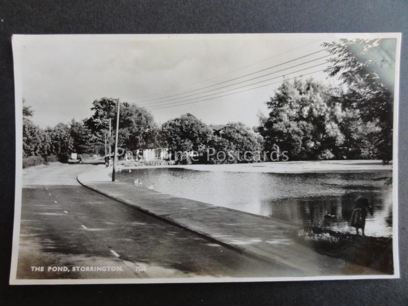 Sussex STORRINGTON The Pond c1950's RP Postcard by Shoesm...