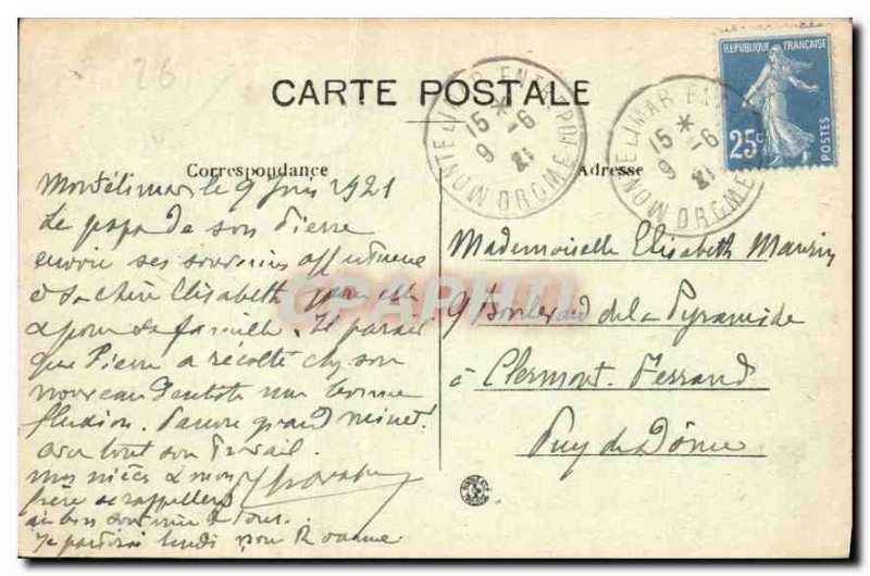 Postcard Old Montelimar Public Garden Lake view of the Allee des Melezes