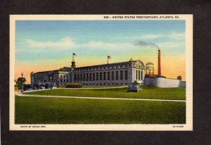 GA US Penitentiary Prison Atlanta Georgia Linen Postcard United States Federal