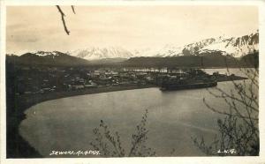 C-1910 Waterfront Seward Alaska Hettels RPPC Photo Postcard 13540