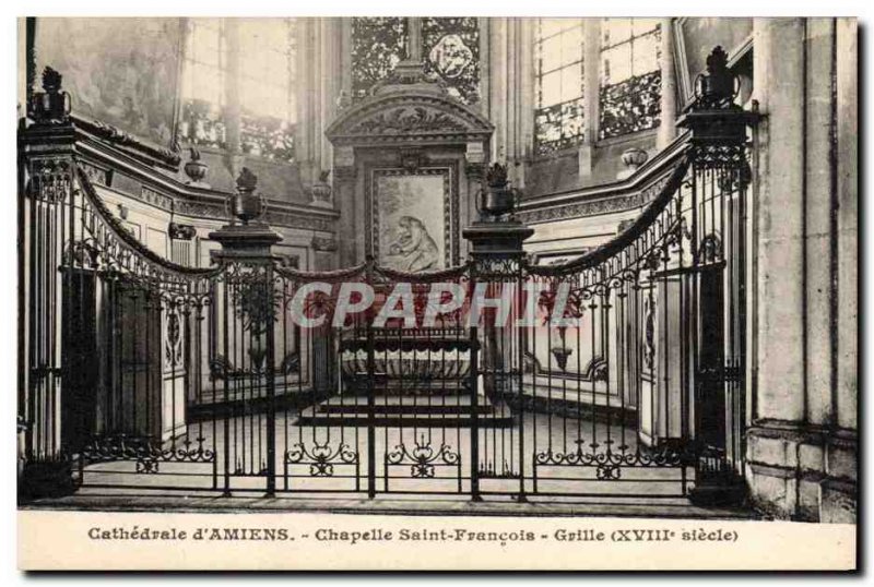 Old Postcard Cathedral of & # 39Amiens Chapelle Saint Francois Grid
