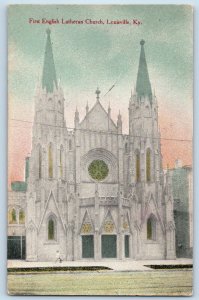 Louisville Kentucky Postcard First English Lutheran Church c1910 Vintage Antique