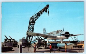 U.S.S. ALABAMA, Mobile AL ~ Aircraft OS2U-3 KINGFISHER Military 1960s Postcard