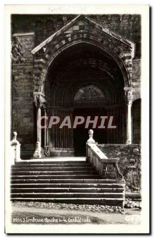 Postcard Old Embrun Porch of the Cathedral