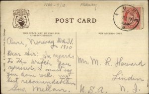 Aure Norge Norway Cancel 1910 - Sault Ste. Marie Power House Locks Postcard