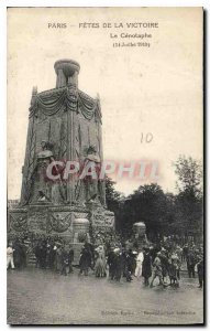 Old Postcard Paris Fetes de la Victoire The Cenotaph July 14, 1919 Militaria