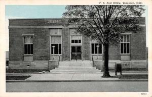 Wauseon Ohio US Post Office Street View Antique Postcard K28338