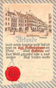 Kgl Hofbrauhaus Munchen Germany Postal Used Unknown 