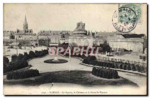 Old Postcard St Malo Square Chateau and the Porte St Vincent