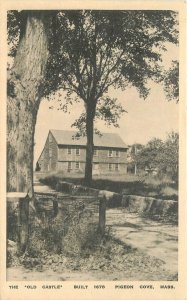 Postcard 1920s Massachusetts Pigeon Cove Old Castle Rockport Alberype 22-12117