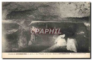 Old Postcard Savonnieres Grotto Caves The pilaster and Lake