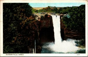 Vtg 1930 Rainbow Falls Waterfall Wailuku River Hilo Hawaii Postcard