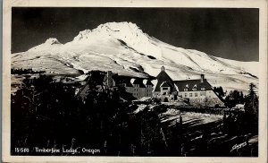 1947 TIMBERLINE LODGE OREGON MAILED TO TIFFANY & CO. REAL PHOTO POSTCARD 17-101