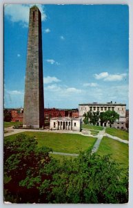 Bunker Hill Monument, Charlestown, Massachusetts, Vintage 1963 Chrome Postcard