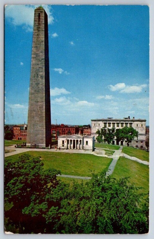 Bunker Hill Monument, Charlestown, Massachusetts, Vintage 1963 Chrome Postcard