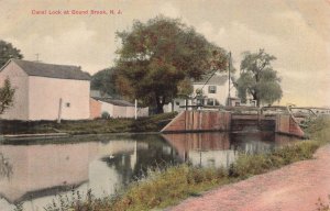 Vintage Canal Lock Bound Brook New Jersey NJ~J W. Moore Tinted Photo Postcard
