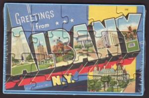 Greetings From Albany NY Puzzle Postcard 