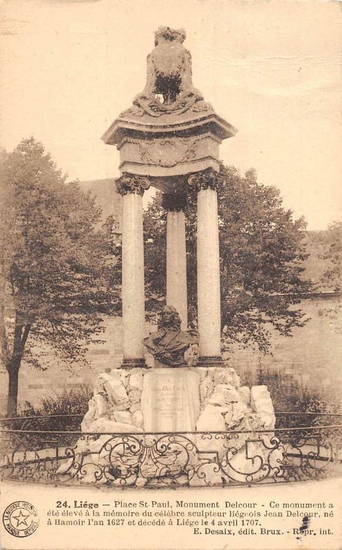 BR93176 liege place st paul monument delcour  belgium