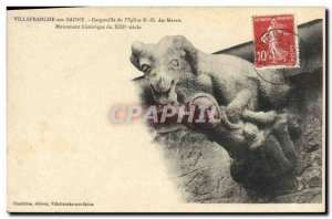 Old Postcard Villefranche Gargoyle of & # 39eglise ND des Marais